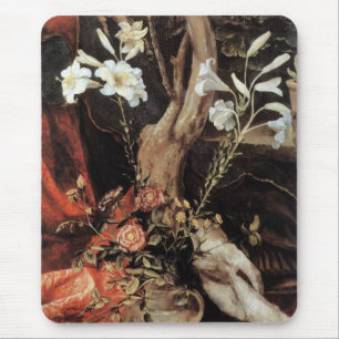 ALFOMBRILLA DE RATÓN NATIVIDAD CON LILLAS BLANCAS - MAGIA DE NAVIDADES