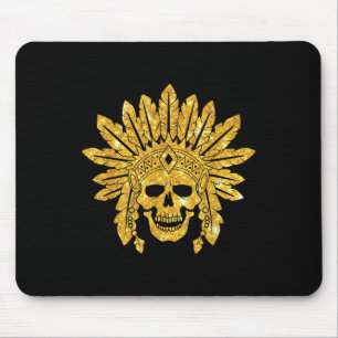 Alfombrilla De Ratón Nativo Americano - Indio - Calavera - Auténtico -