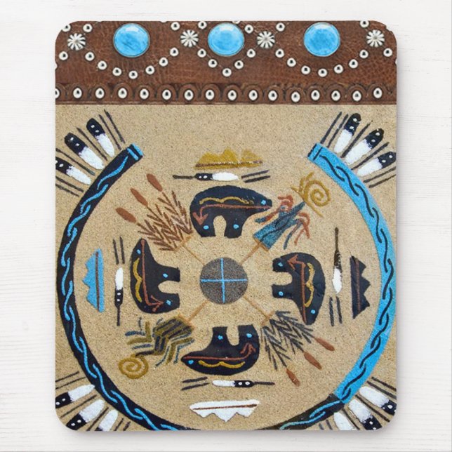 Alfombrilla De Ratón Nativo americano "Sandpainting" Mousepad (Frente)