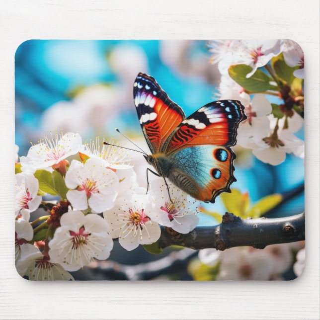 Alfombrilla De Ratón Naturaleza de la flor de mariposa Serene Tranquilo (Frente)