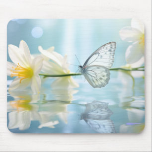 Alfombrilla De Ratón Naturaleza de la flor de mariposa Serene Tranquilo