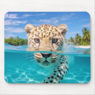 Alfombrilla De Ratón Naturaleza de leopardo animal divertida jugando al