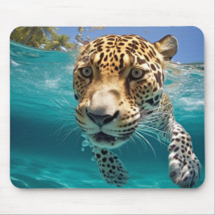 Alfombrilla De Ratón Naturaleza de leopardo animal divertida jugando al
