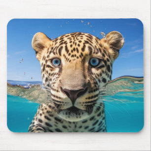 Alfombrilla De Ratón Naturaleza de leopardo animal divertida jugando al
