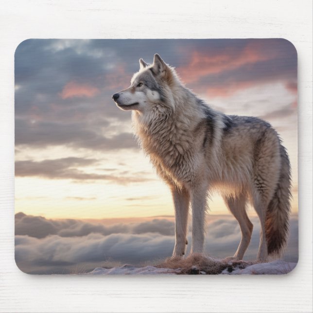 Alfombrilla De Ratón Naturaleza de los animales lobo (Frente)
