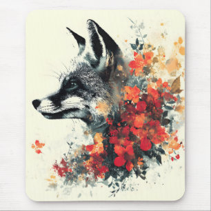Alfombrilla De Ratón Naturaleza de vida silvestre Boho Floral Fox