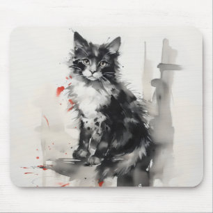 Alfombrilla De Ratón Naturaleza del gatito pintado con tinta