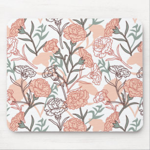 Alfombrilla De Ratón Naturaleza Inspirada Floral: Patrón de Flor de Cla