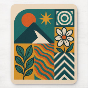 Alfombrilla De Ratón Naturaleza retro Resumen Floral geométrica moderni