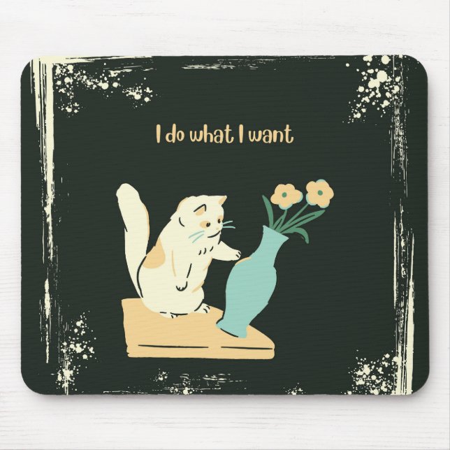 Alfombrilla De Ratón Naughty Cat Stain-Resistant Mouse Pad (Frente)