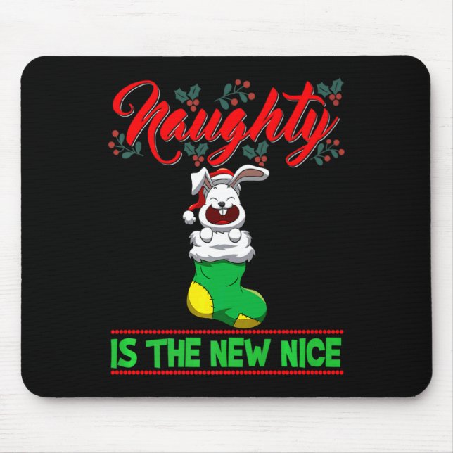 Alfombrilla De Ratón Naughty Is The New Nice Christmas Santa Xmas Premi (Frente)