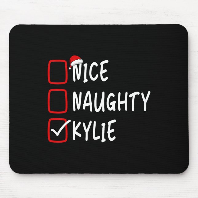 Alfombrilla De Ratón Naughty Kylie Navidades de nombres personalizados  (Frente)