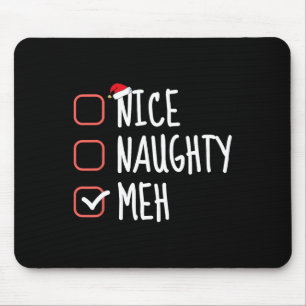 Alfombrilla De Ratón Naughty Meh Funny Santa Claus List Navidades