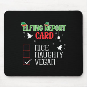 Alfombrilla De Ratón Naughty Nice Vegan Report Card Navidades coinciden