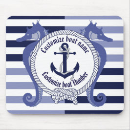 Alfombrilla De Ratón Nautical Anchor/Nombre del Personalizar/nudo de Se