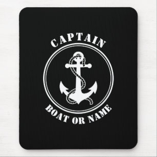 Alfombrilla De Ratón Nautical Anchor y Capitán de Rope Bote o Nombre Ne