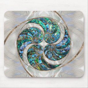Alfombrilla De Ratón Nautilus Shell - Abalone y Pearl