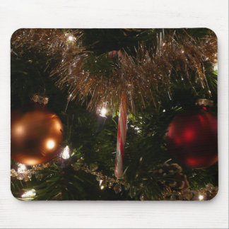 Alfombrilla De Ratón Navidad Árbol II Festividad Rojo y Oro