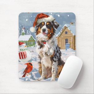 Alfombrilla De Ratón Navidad Australiano Pastor Shepherd Winter Wonderl