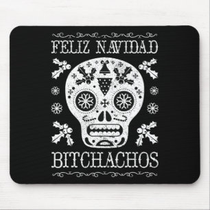 Alfombrilla De Ratón Navidad Bitchachos Divertido Navidades Skull Meme 
