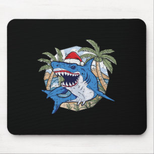 Alfombrilla De Ratón Navidad De Tiburón En Julio Playa Tropical Verano