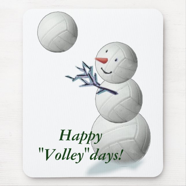 Alfombrilla De Ratón Navidad del muñeco de nieve del voleibol (Frente)
