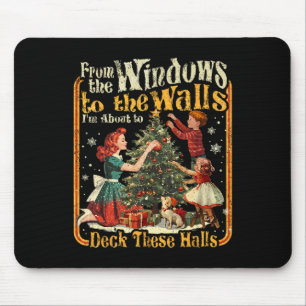 Alfombrilla De Ratón Navidad Divertida Retro De Las Ventanas A