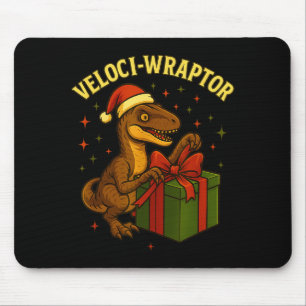 Alfombrilla De Ratón Navidad Divertida Velociraptor Chiste Veloci-wrapt