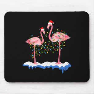 Alfombrilla De Ratón Navidad Dos Flamencos Rosas Verano Navidad Navidad