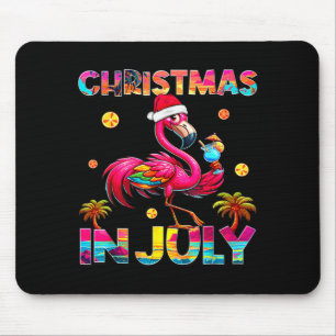 Alfombrilla De Ratón Navidad en julio flamingo playa verano hawaii