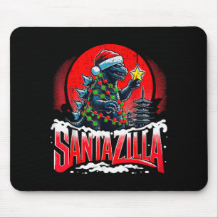 Alfombrilla De Ratón Navidad Kaiju Santazilla Monstruo Japonés Dinosa