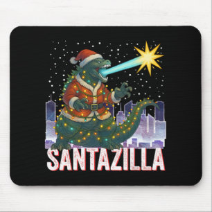 Alfombrilla De Ratón Navidad Kaiju Santazilla Monstruo Japonés Dinosaur