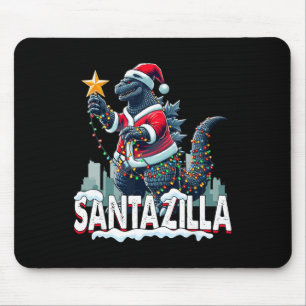Alfombrilla De Ratón Navidad Kaiju Santazilla Monstruo Japonés Dinosaur