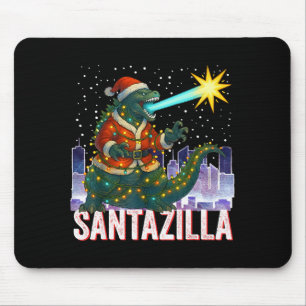 Alfombrilla De Ratón Navidad Kaiju Santazilla Monstruo Japonés Dinosaur