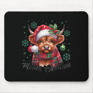 Alfombrilla De Ratón Navidad Mooey Vaca Highland Luces de Navidad Vaca