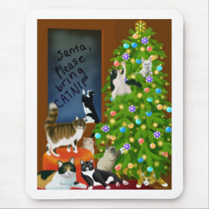 Alfombrilla De Ratón Navidad Mousepad de un gato del gatito