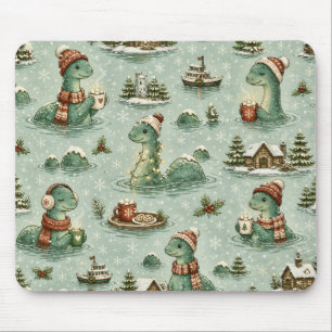 Alfombrilla De Ratón Navidad Nessie Monstruo del Lago Ness Acogedores C