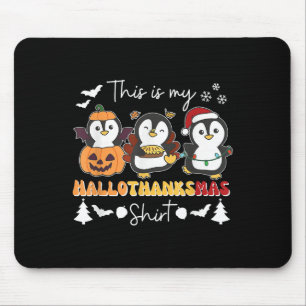 Alfombrilla De Ratón Navidad Pingüino Halloween Este Es Mi Hallothanks