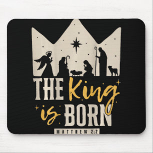 Alfombrilla De Ratón Navidad Religiosa Retro El Rey Ha Nacido Cristi