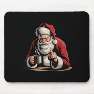 Alfombrilla De Ratón Navidad Santa Dedo Medio Sarcástico Xmas Divertido