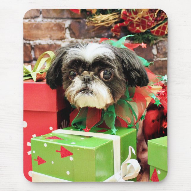 Alfombrilla De Ratón Navidad - Shih Tzu - yogui (Frente)