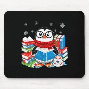 Alfombrilla De Ratón Navidad Un Pingüino Libro de Lectura Copo de Nieve