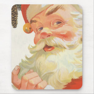 Alfombrilla De Ratón Navidad Vintage, Alegre Santa Claus con un Secreto