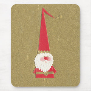 Alfombrilla De Ratón Navidad Vintage, Gnomo adorable de Santa Claus sob