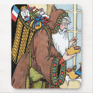 Alfombrilla De Ratón Navidad Vintage, juguetes de Santa Claus zuecos za