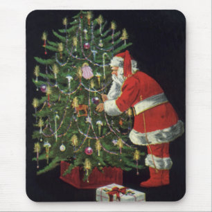 Alfombrilla De Ratón Navidad vintage, Santa Claus con regalos