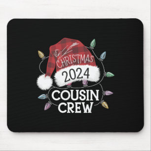 Alfombrilla De Ratón Navidades 2024 Tripulación de primos Xmas Luces Sa