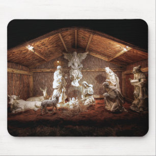 Alfombrilla De Ratón Navidades Adoran Escena De Jesús Natividad Manger