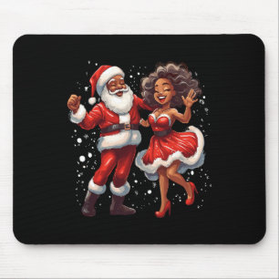 Alfombrilla De Ratón Navidades afroamericanos Santa Señora Claus