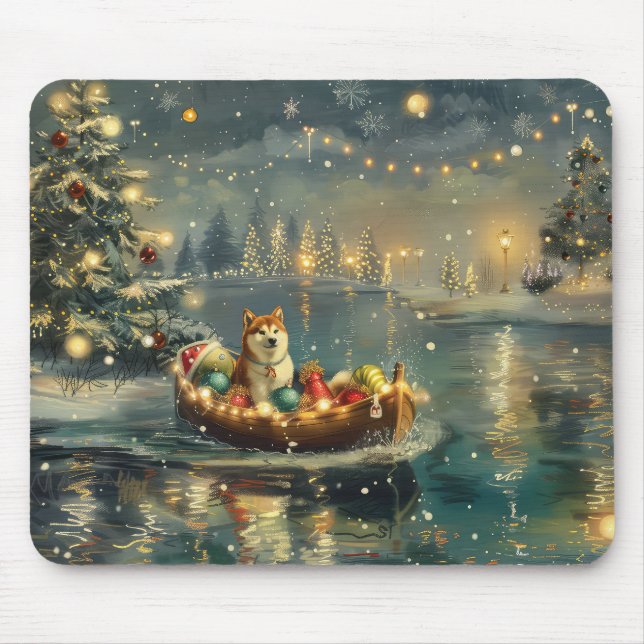 Alfombrilla De Ratón Navidades Akita Festividad (Frente)